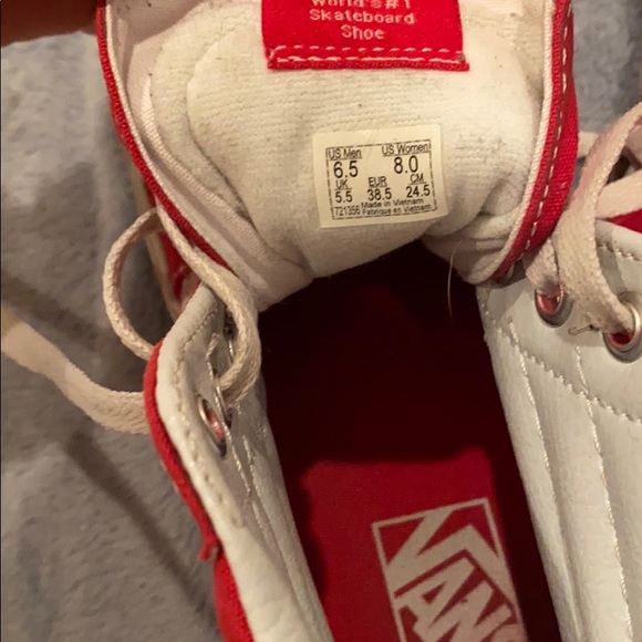 Red high top vans (Women’s size 8.0) - Picture 5 of 5